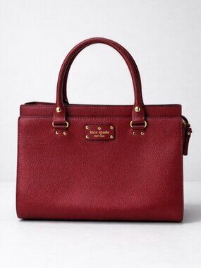 Kate Spade Wellesley Satchel Merlot Wine Red Leather Durham Bag